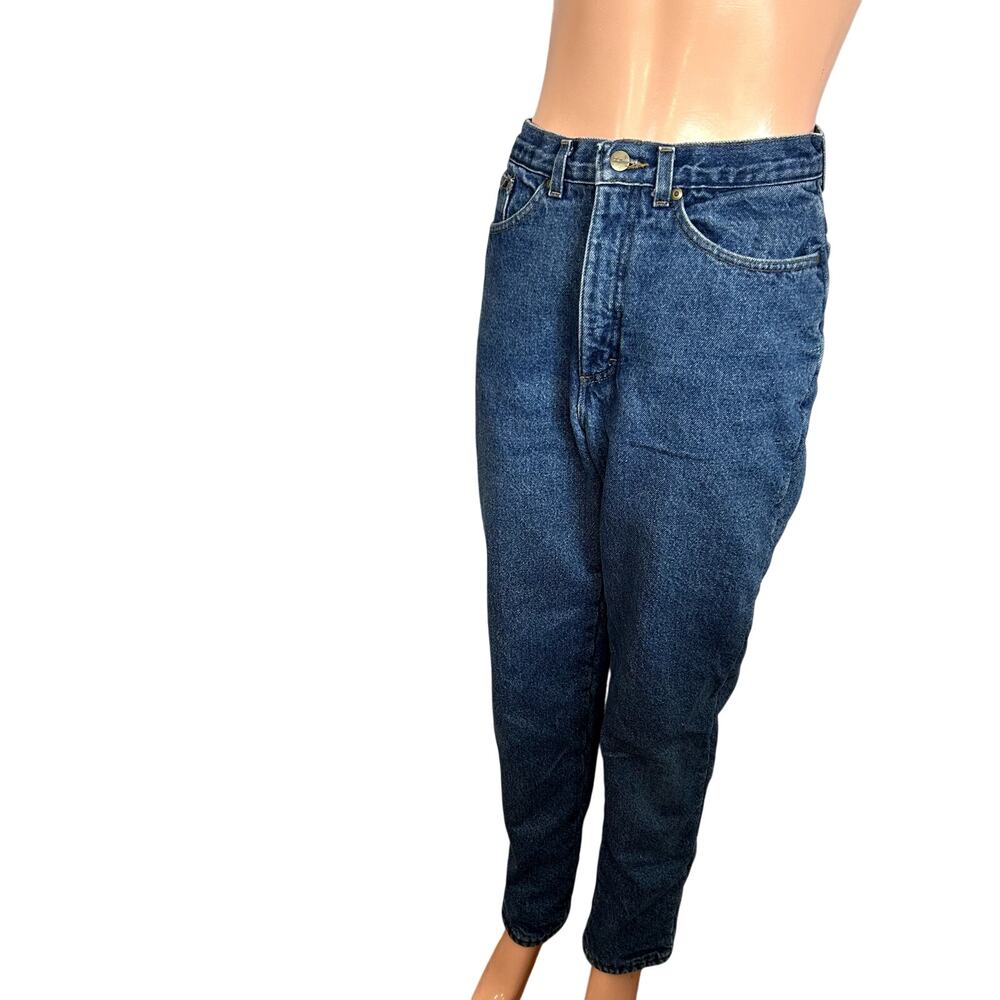 VTG 90s LL Bean 27 Blue Fleece Lined Denim Jeans Double L High Rise Warm USA - Picture 16 of 17